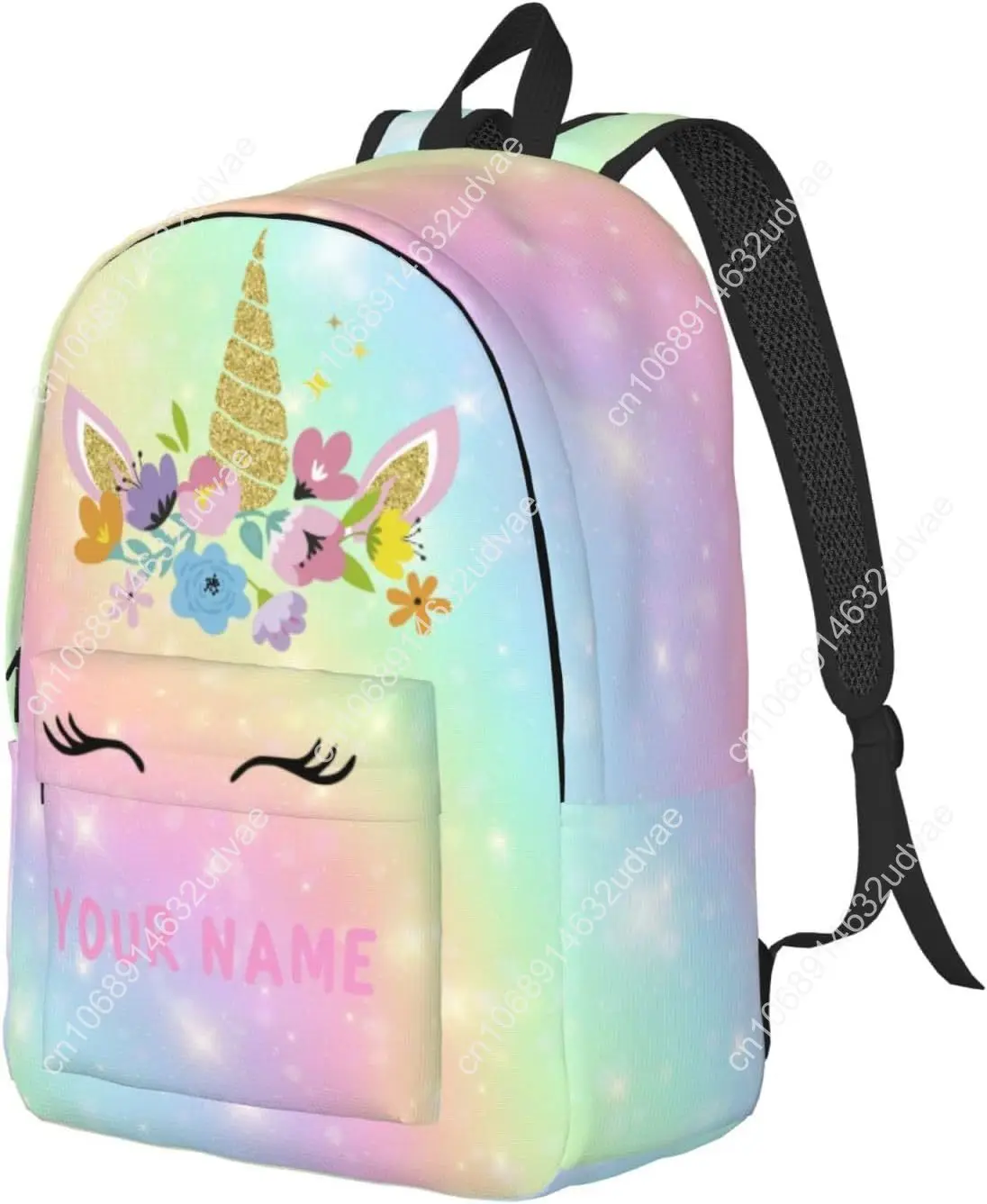 Unicorn Backpack for Girls Boys, Customized with Name, 15in