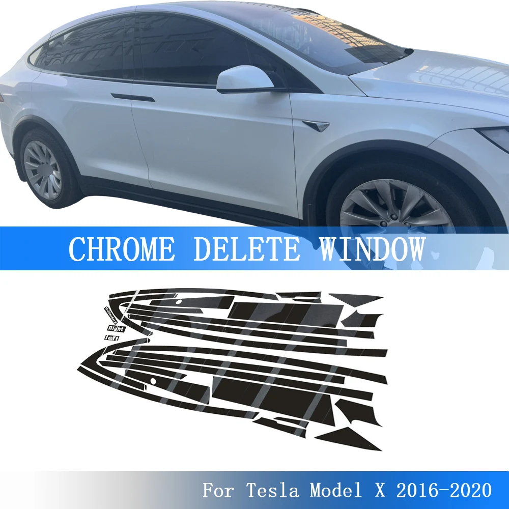 

Glossy Black PVC Car Window Decorative Strip Sticker For Tesla Model X 2016-2020 Exterior Protection Accessory