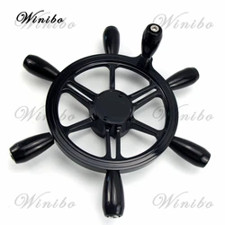Dirección marina de acero inoxidable de 15 pulgadas, volante de 6 radios con mango, accesorios para barcos, apto para barcos