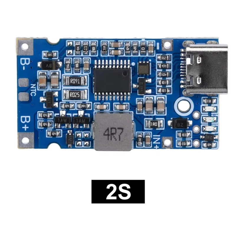 ABCL Type-C USB 2S 3S 4S BMS 4.5V-15V 18W 2A Lithium Battery Charging Module Support QC Fast Charge Temperature Protection 2S