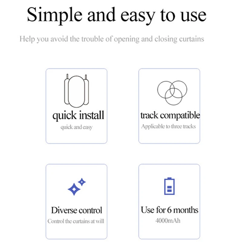 Dual Smart Curtains Robot T/U-Rail Tracks Automatic Curtain Opener Remote Control Curtain Motor