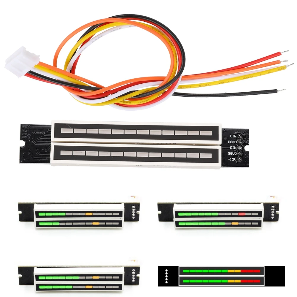 12 Level Indicator Dual 12 Stereo Level Indicator Adjustable Light Speed Level Meter Board Module with AGC Mode Stereo Indicator