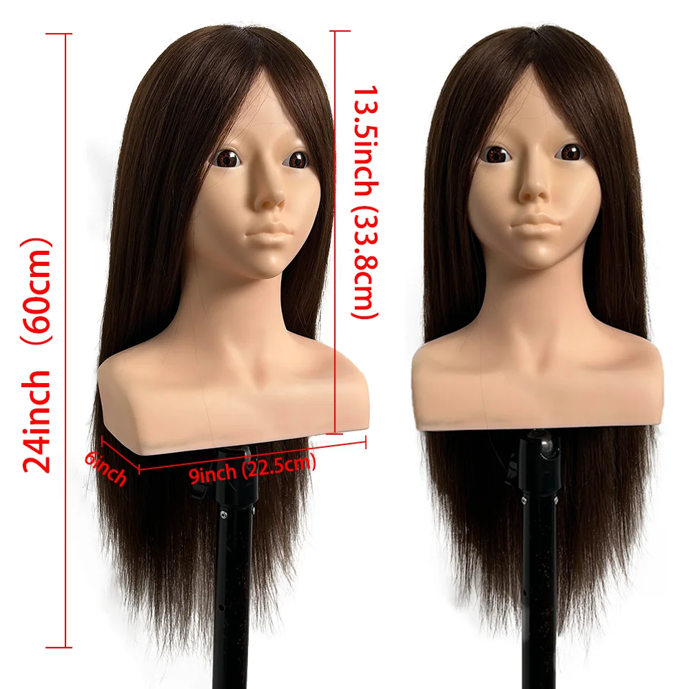 22-Inch Hairstyling Mannequin Head with Shoulders for Braiding, Curling & Makeup Practice | Professional Training Head