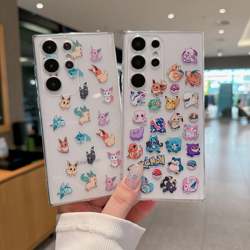 

Cartoon Cute P-Pokemon Squirtle Charmander Jigglypuff Gengar Phone Case For Samsung S21 S22 S23 S24 S25 Ultra Plus Note 10 Cover
