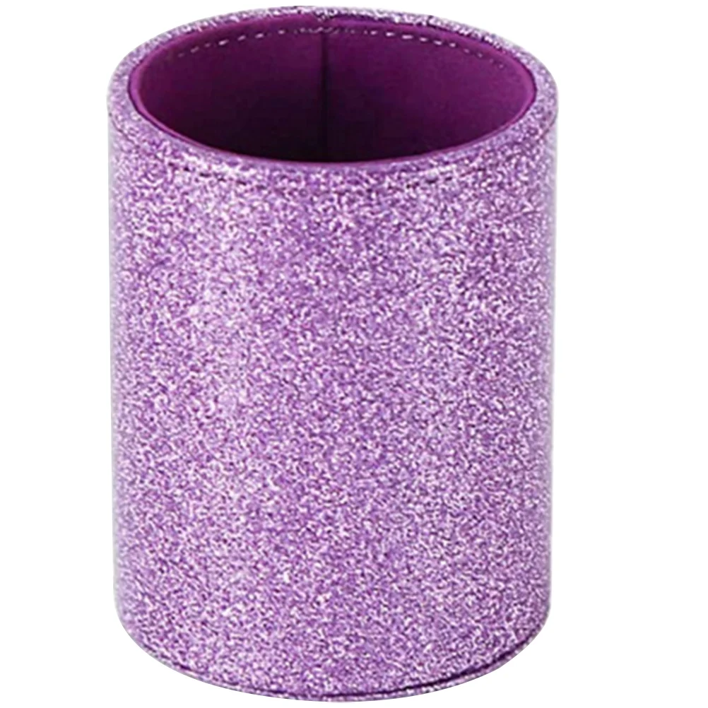 Glitter Pen Holder Makeup Brush Holders Pencil Cup Pu Desk Lead Pencils