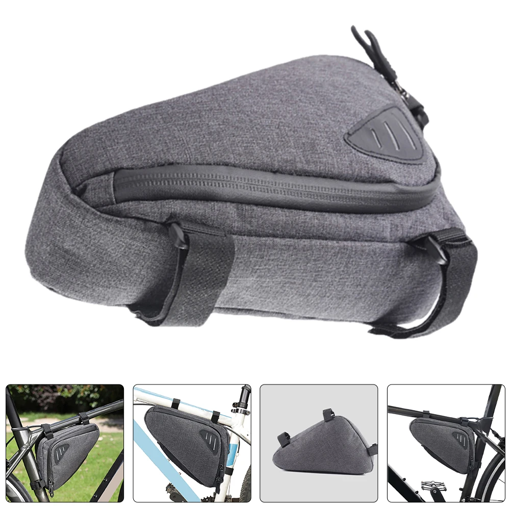 

2 Pcs Mountain Bike Reflective Bag Front Bikes under Seat Top Tube Bicycles Storage Pouch Triangle Frame