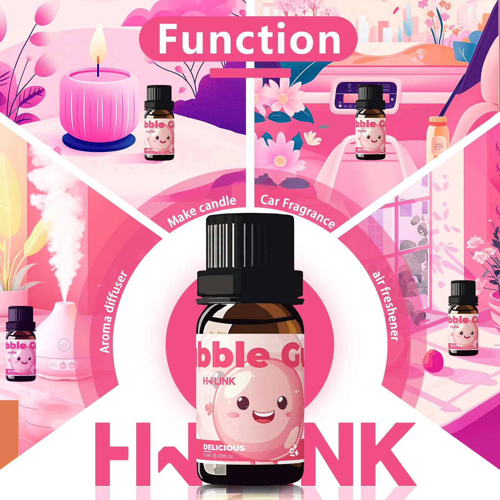 10ml Bubble Gum Fragrance Oils For Candle Making, Diffusers, Humidifiers Gifts Car Air Freshener