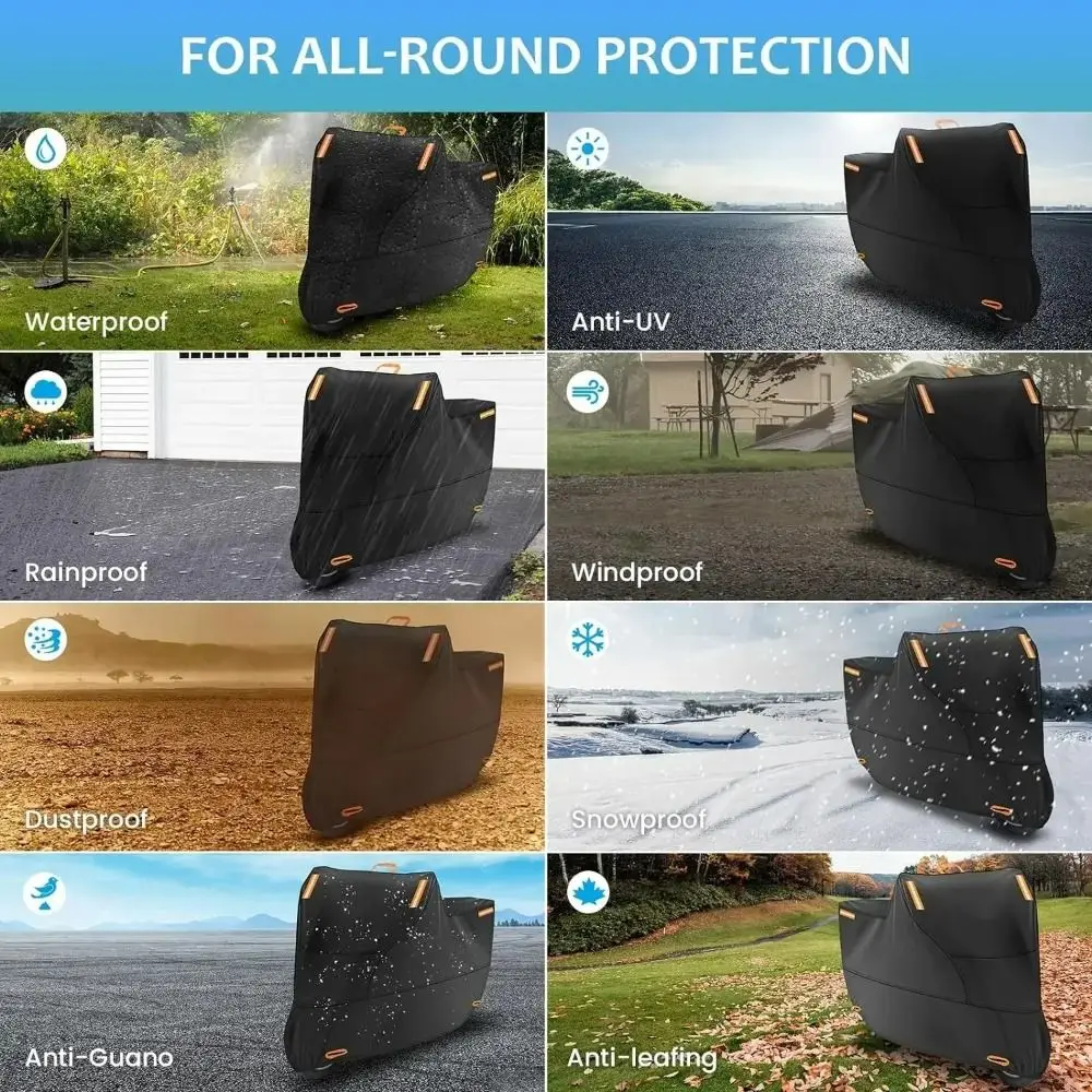 

Waterproof Motorcycle Cover 210D Fabric Thickened UV Protective Cover Wear-resistant Motorcycle Tarpaulin All Season Dustproof