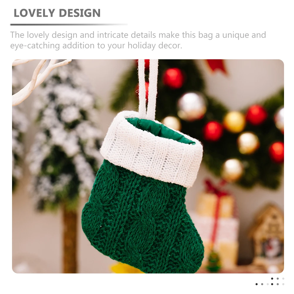 

6 Pcs Christmas Knitted Sock Pendants Socks Decoration Decorative Stocking Knitting
