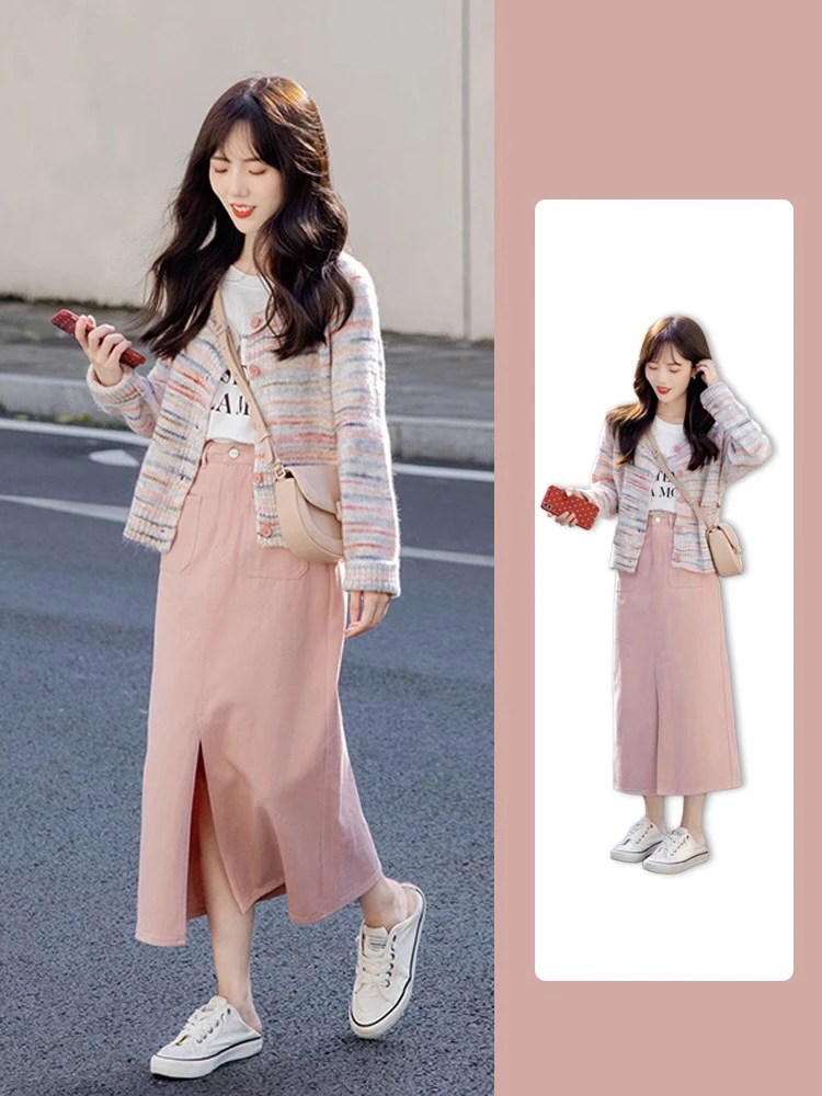 

Новая модная тенденция 2026: Розовая женская юбка миди с высокой талией из хлопка, А-силуэт, в японском стиле, для ранней весны