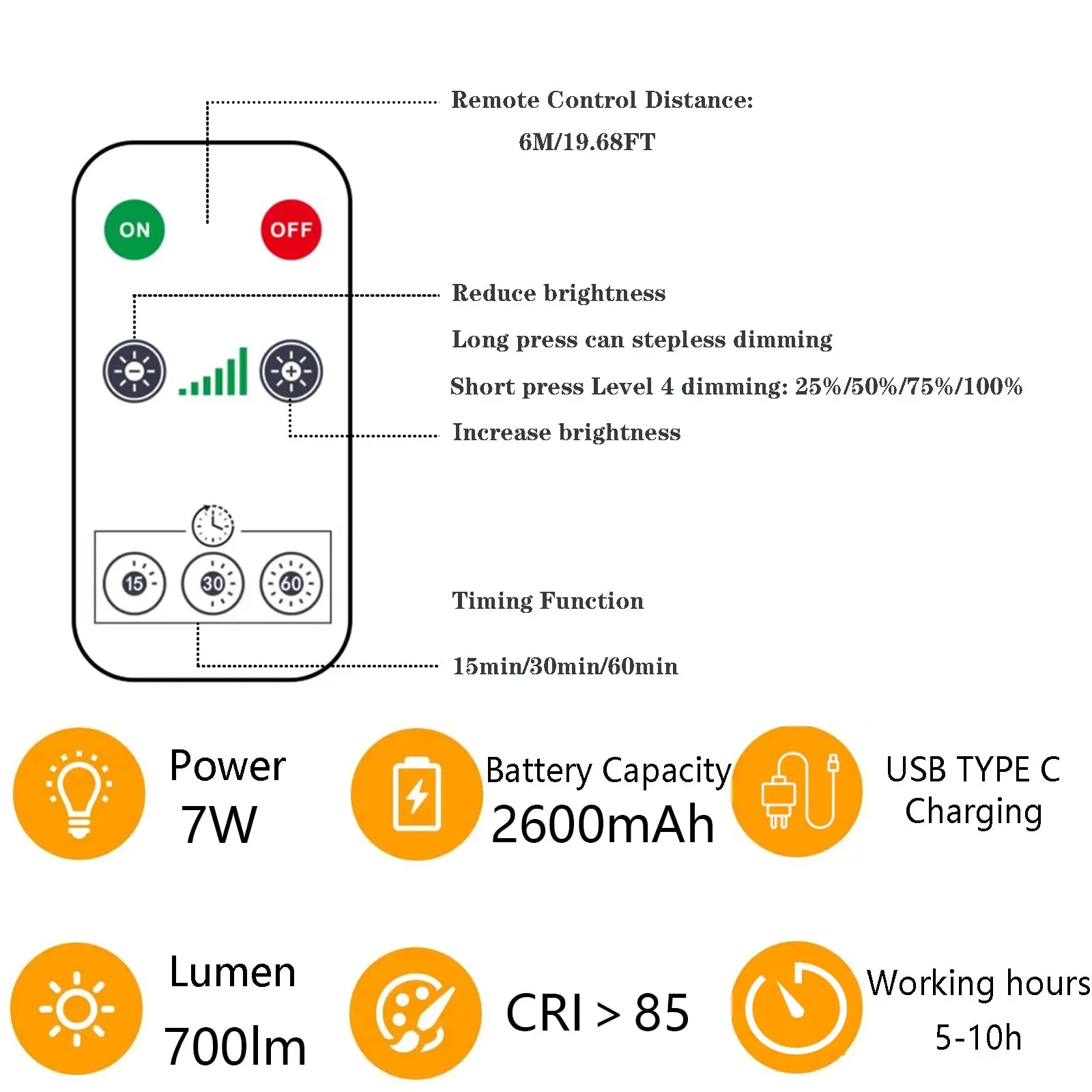 Ampoule LED aste par USB pour lampes de table chaudes, E26, contrôle tactile, intensité variable, minuterie, éclairage de secours domestique