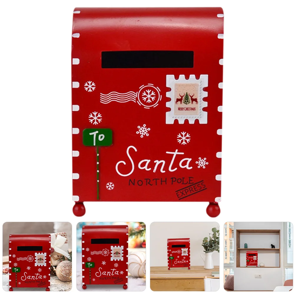 Mailbox Home Decorations Santa Christmas Cookie Tins Ornament Metal Mailboxes Child