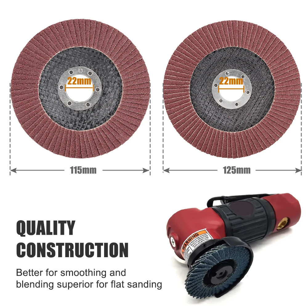 1pc Flap Discs 115/125mm T27 Zirconia Grinding Wheels 40/60/80/120 Grit Angle Grinder Sanding Discs For Metal Polishing