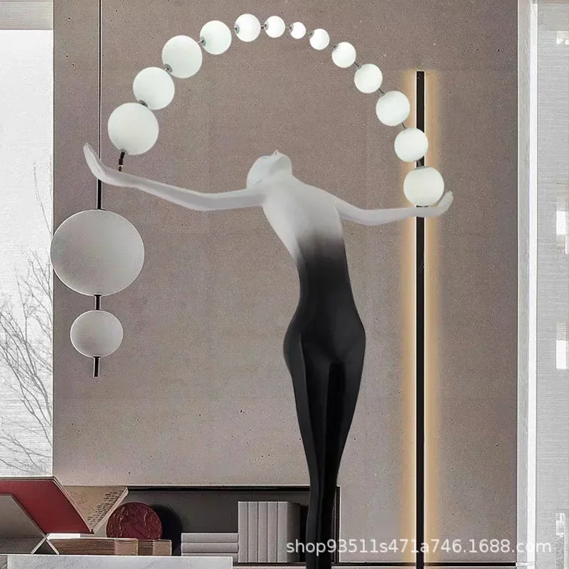TAO Modern duplex building abstract fiberglass sculpture villa sales office hotel lobby figure installation floor ornament