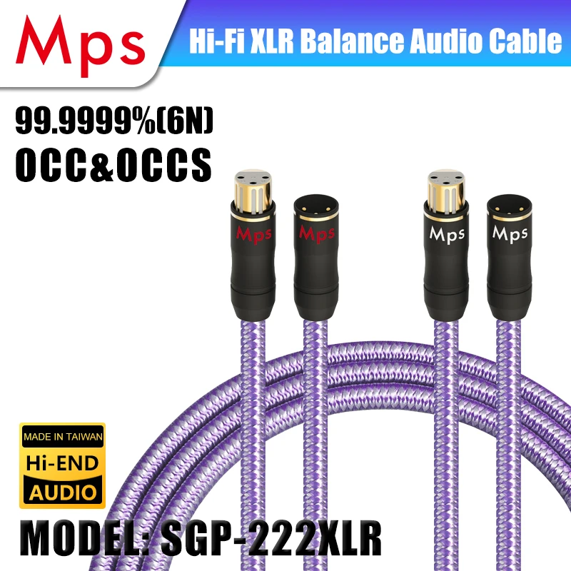 HiFi MPS Audio Cable SGP-222XLR 99.9999% OCC & OCCS Copper Audio Decoding Power Amplifier Cannon XLR Balance Cable