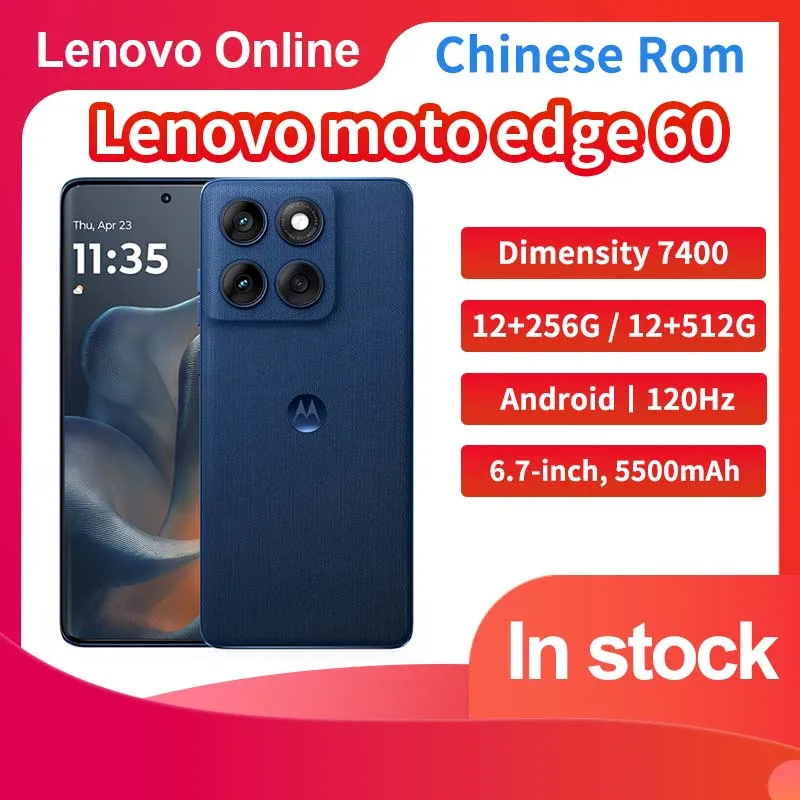 Original Rom Lenovo Motorola Edge 60 5G Mobile phone 6.7inch 1.5K