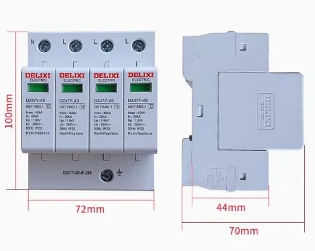 DELIXI DZ47Y-40 SPD Surge Protector Protective Low-voltage Arrester Device Surge switch DZ47Y 2P 3P 3P +N 4P 20KA 40KA 65KA 80K