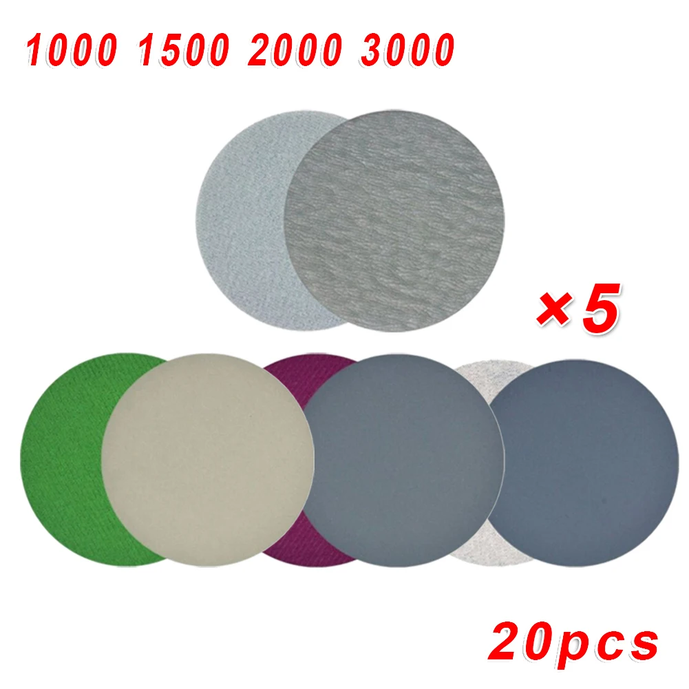

Effective WetDry Sanding Discs for Automotive and Furniture 20pcs 5 inch Different Grits (1000 1500 2000 3000)