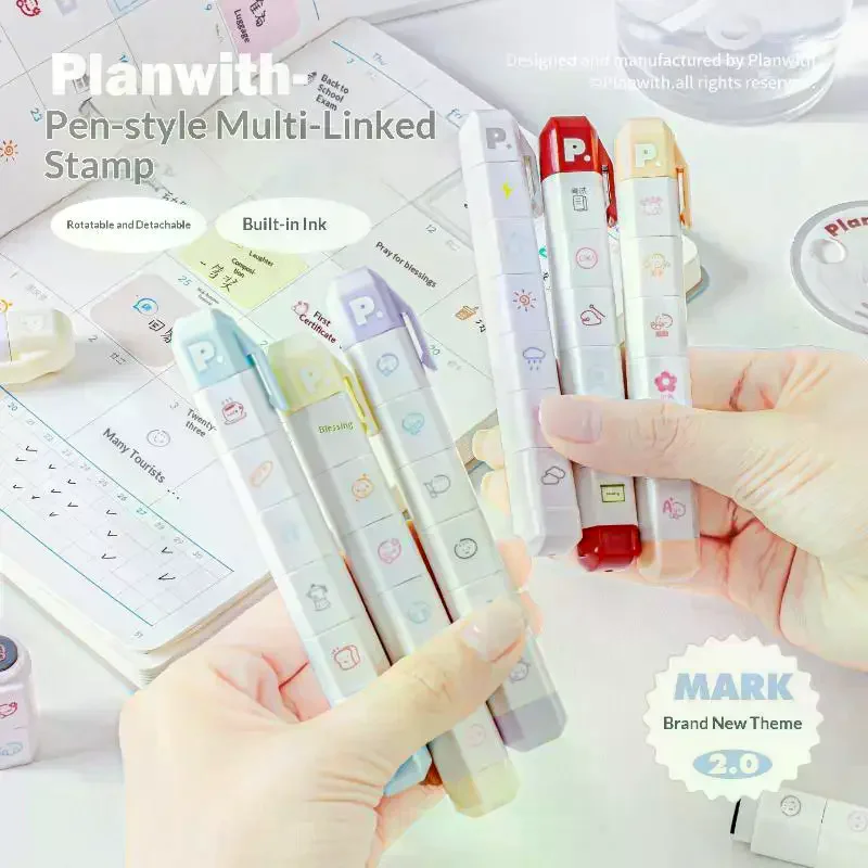 Mark Multilink Mood Stamp Multi Section Seal Pen Cute INS Style Fun Accounting Materials Journal Scrapbooking Supplies Kawaii view 3