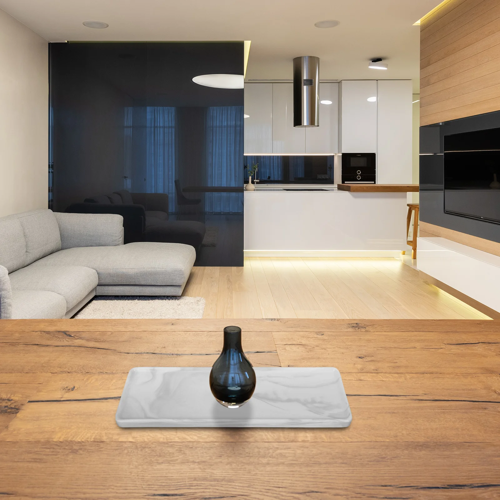 

Marble Pattern Tray Stylish Bathroom Plate Multifunctional Desktop Storage Tray Cosmetics Sundries Organizer Jewelry Plate