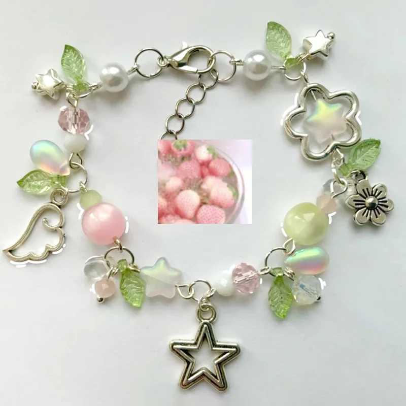 Strawberry fruit bracelet Y2K jewelry Christmas gift