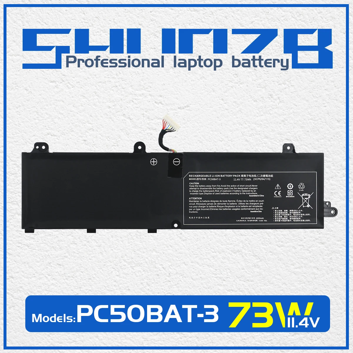 SHUOZB PC50BAT-3 Laptop Battery For Clevo PC50DN2 PC50S for Thunderobot 911 P1 for Eurocom RX315 NH57AF1 for System76 ORYX PRO 6