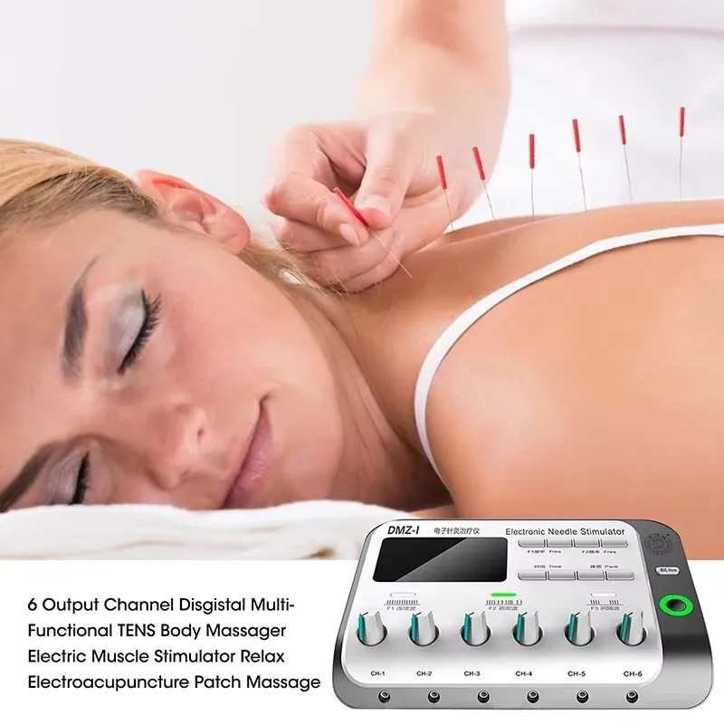 6 Output EMS Electro Stimulator Acupuncture Needle Electric Body Massager Physiotherapy for Pressure Relieve Relaxation DMZ-1