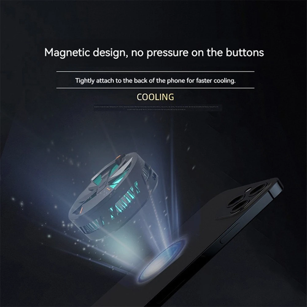Black/ White Semiconductor Magnetic Phone Radiator Cooler/ Cooler + Back Mounting Clip Buckle Kits Universal Phone Cooling Fan
