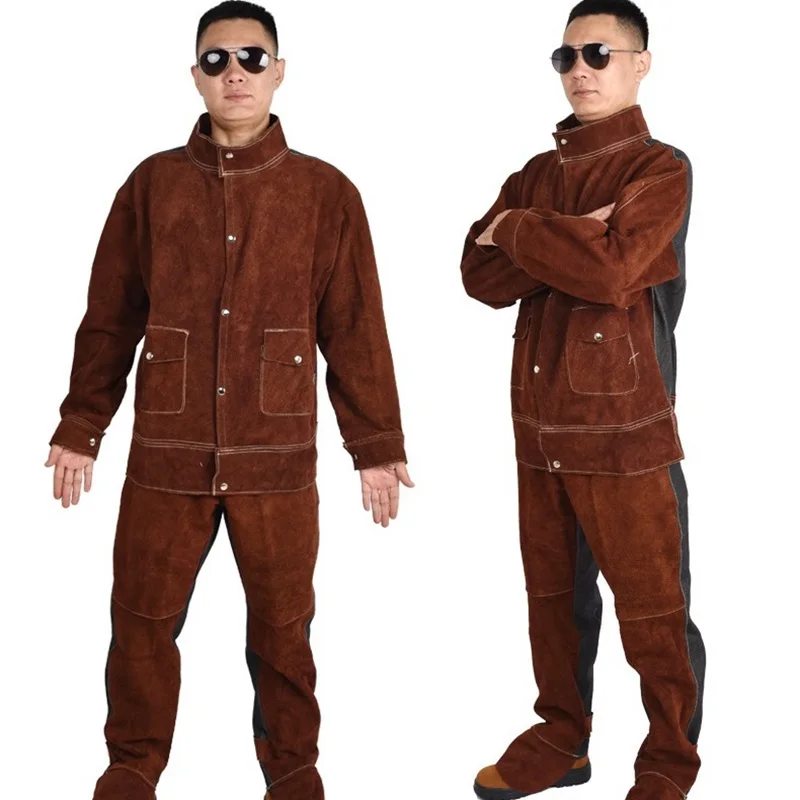 Heavy Duty Leather Welding Suits with Fire Resistant and Heat Insulation for Welder Protection Clothes Special Protective suit