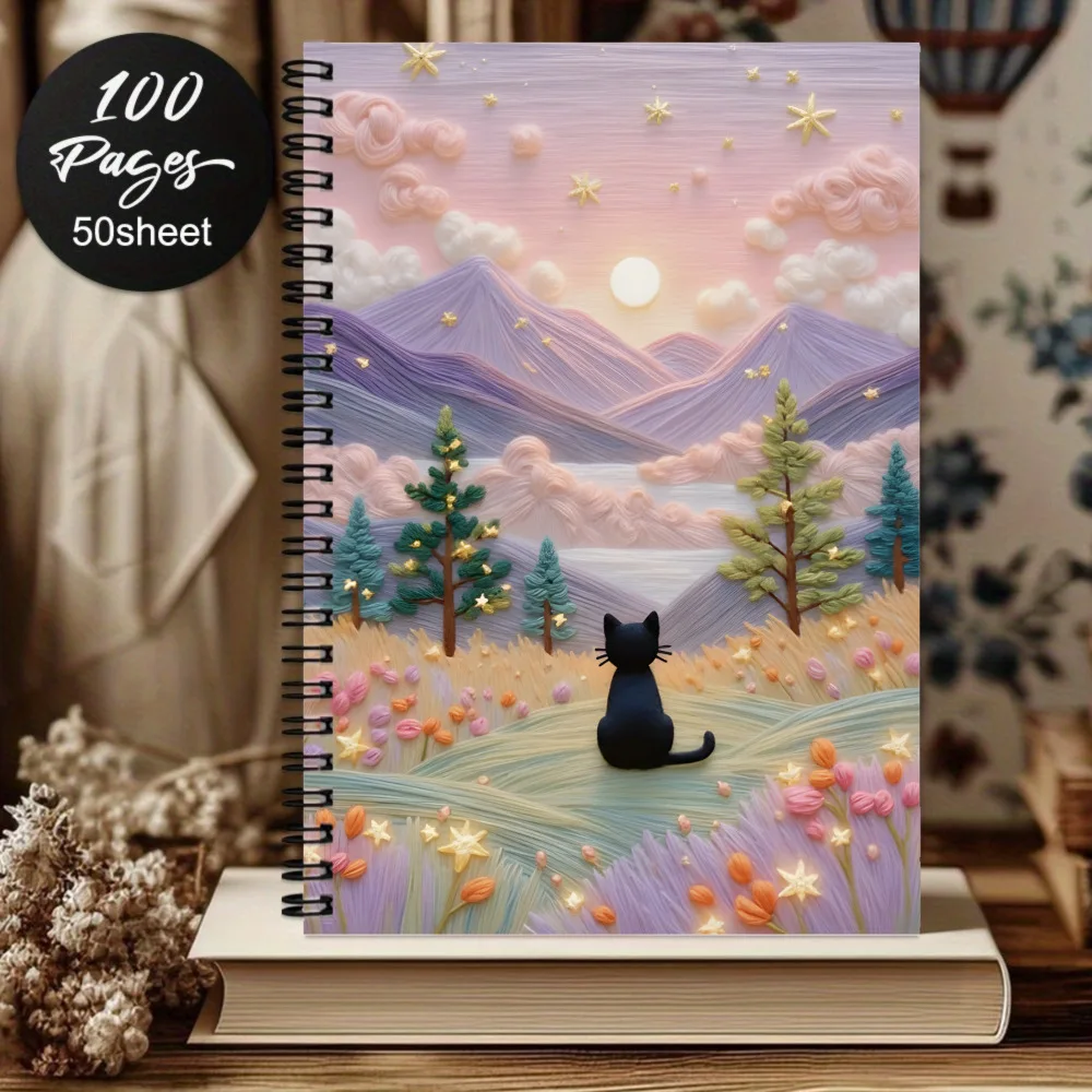 New Popular Cross-border 100 Pages A5 Vintage Multi-theme Spiral Notebook, Sketchbook & Diary
