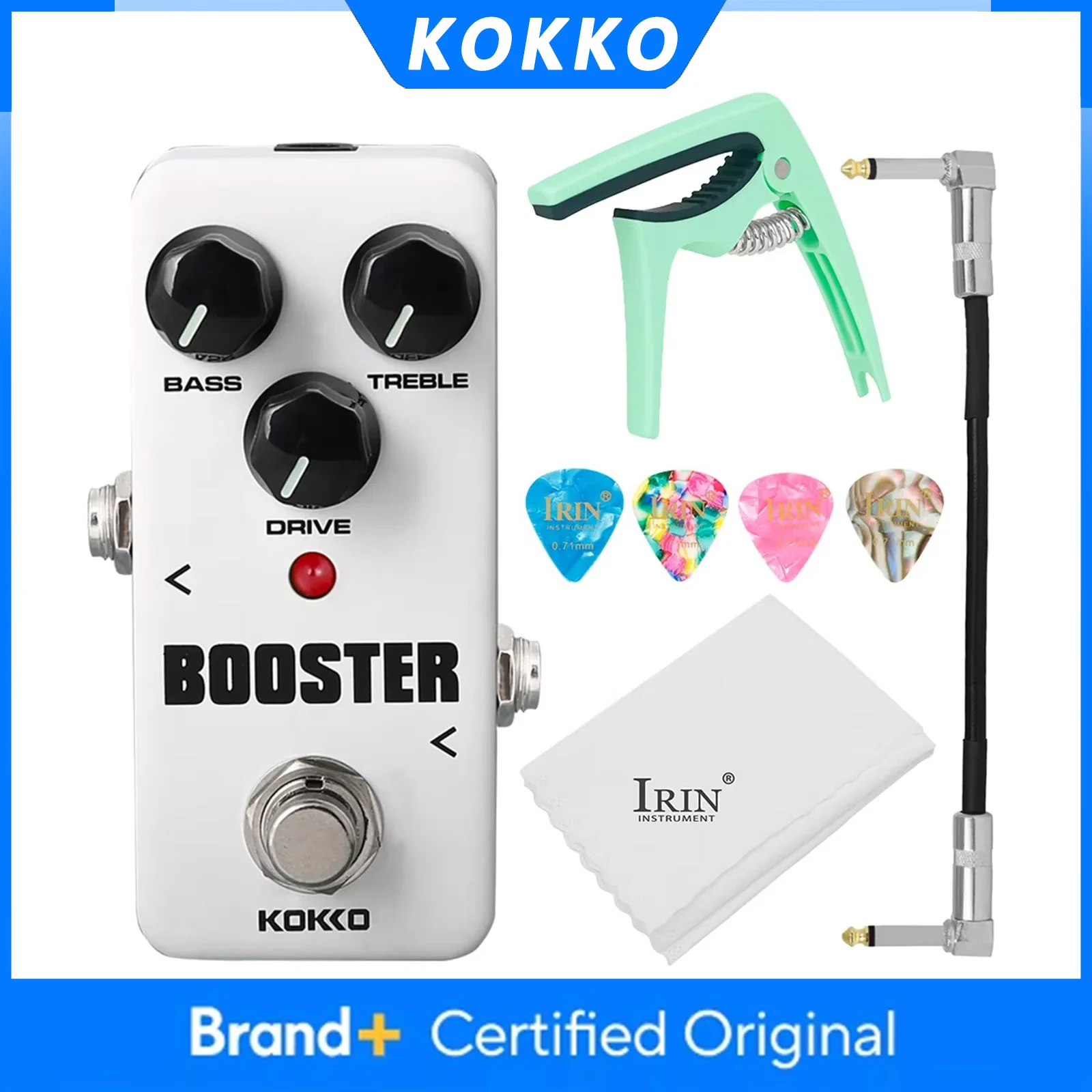 

KOKKO FBS-2 Guitar Band Eq Booster Effect Pedal Two Segment Eq Effect Device True Bypass Electric Guitar Parts & Accessories