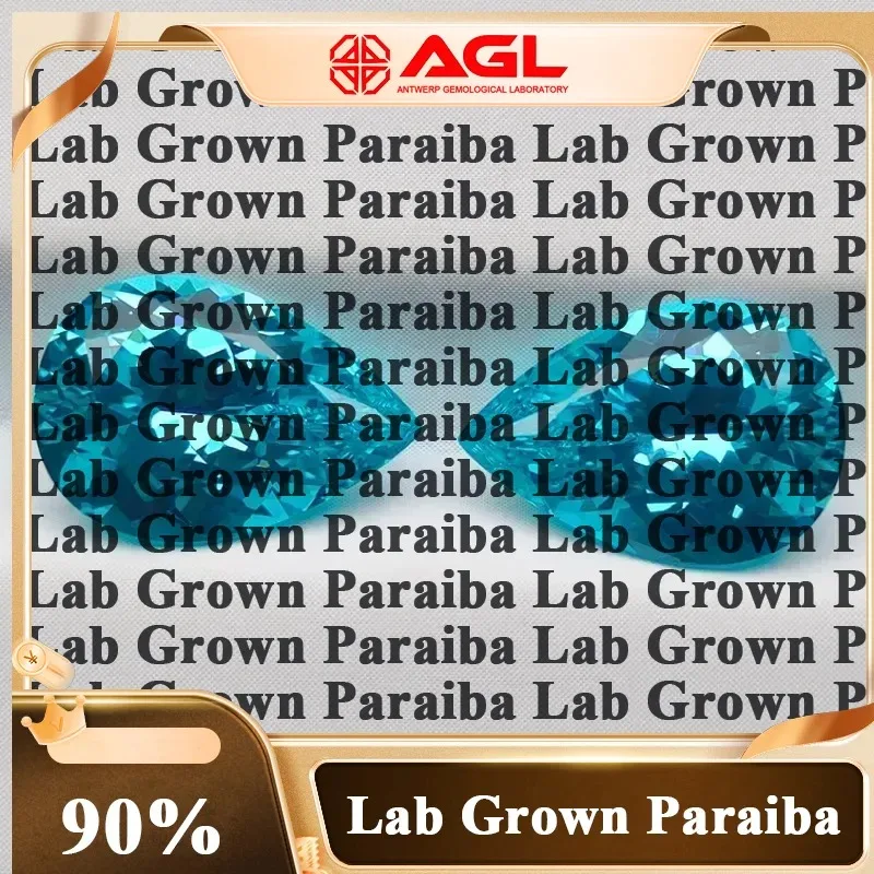 

P P H-Lab Grown Paraiba Pear Shape Tourmaline Gemstone For Diy Jewelry Making Material Selectable AGL Certificate
