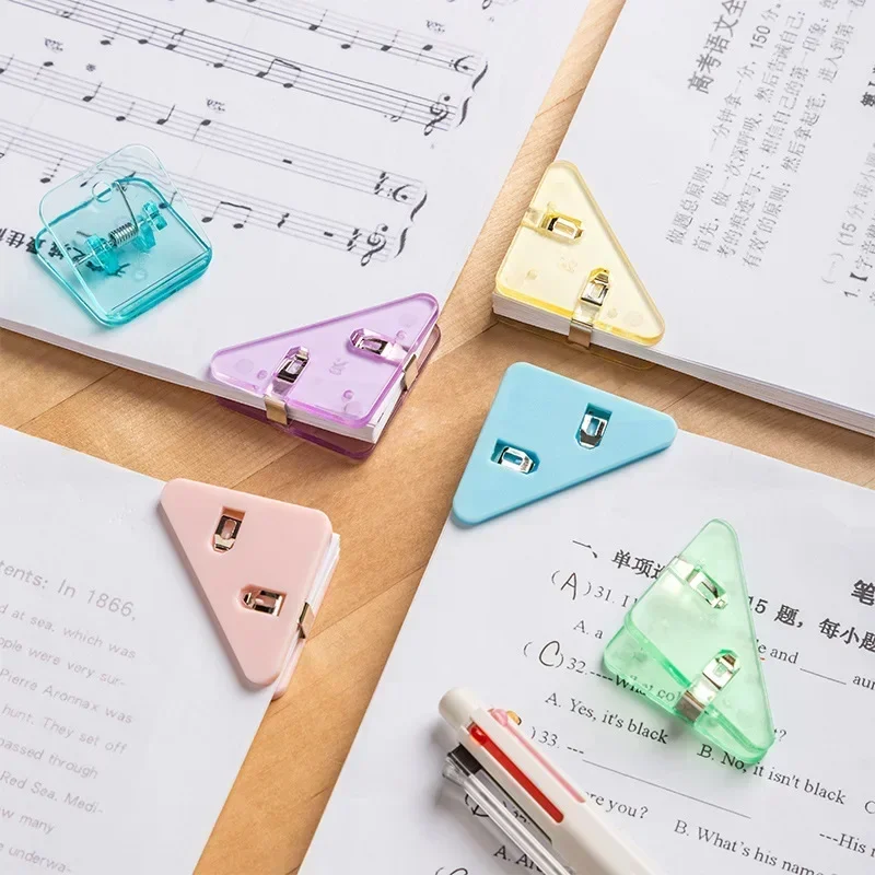 5pcs/set Paper Clip Triangle Corner Clips File Paper Clips Kawaii File Index Photo Clamp Page Holder Korean Stationery Organizer
