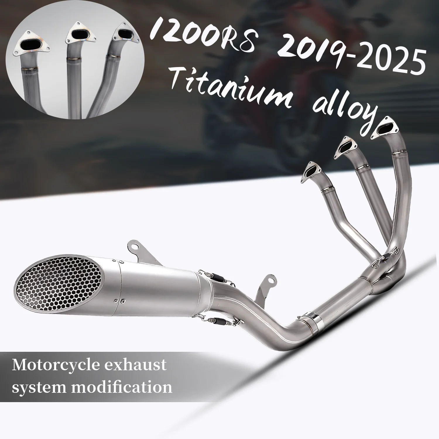 

For Triumph Speed Triple RS 1200 1200 RR 21-24 ti alloy Exhaust System Pipe Slip on honeycomb Muffler RS 1200 Systems Modified