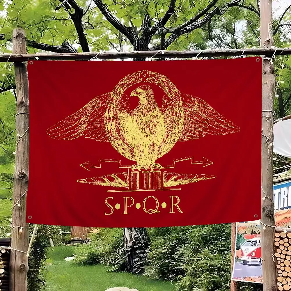 SPQR- Römische Banner-Kunstdrucke Japanische Wandflagge Anime-Wandbehang Heimdekoration