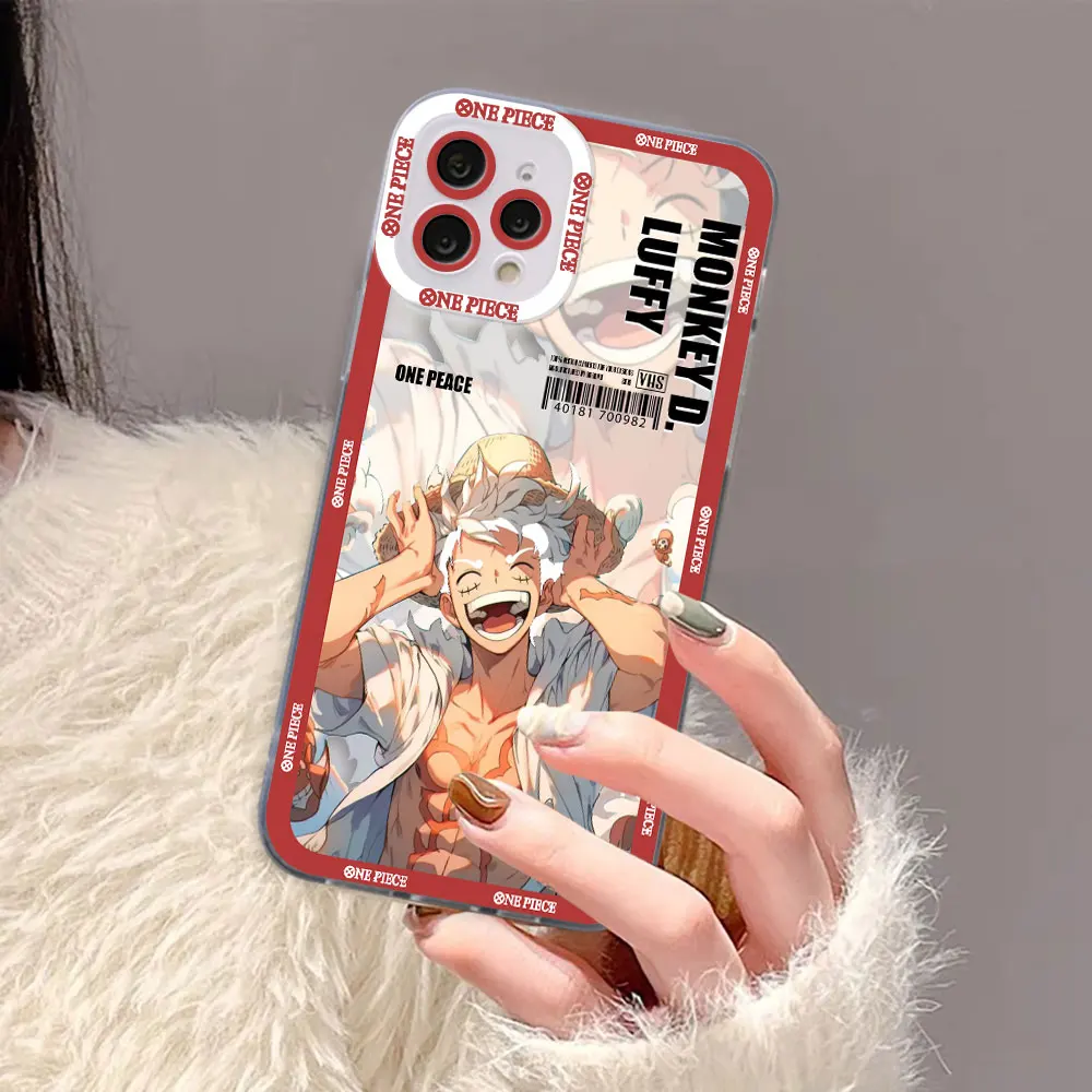 One P-Piece Gear 5 Luffy Cover Clear Phone Case For Redmi Note 15 14 13 12 12S 11 11T 11S 10 9 10S 9S 8 Pro Max Plus Case Shell
