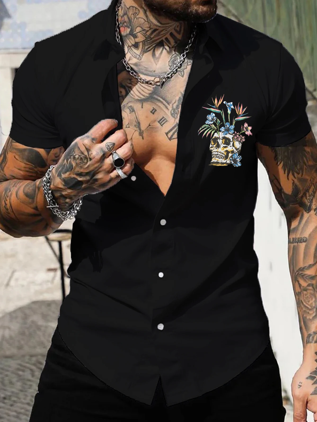 

Мужской летний Повседневный Свободный кардиган в европейском и американском стиле, мужская рубашка с короткими рукавами, трендовая Мужская футболка, Повседневная рубашка