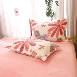 Flannel Fleece Pillowcase Cover Warm Soft Reactive Printed Pillow Sham 48x74cm Coral Fleece Pillow Covers