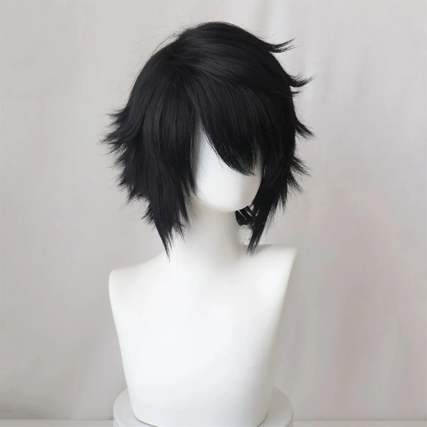 Anime l cosplay l.awliet peruca cosplay preto perucas curtas resistente ao calor cabelo sintético perucas de festa de halloween
