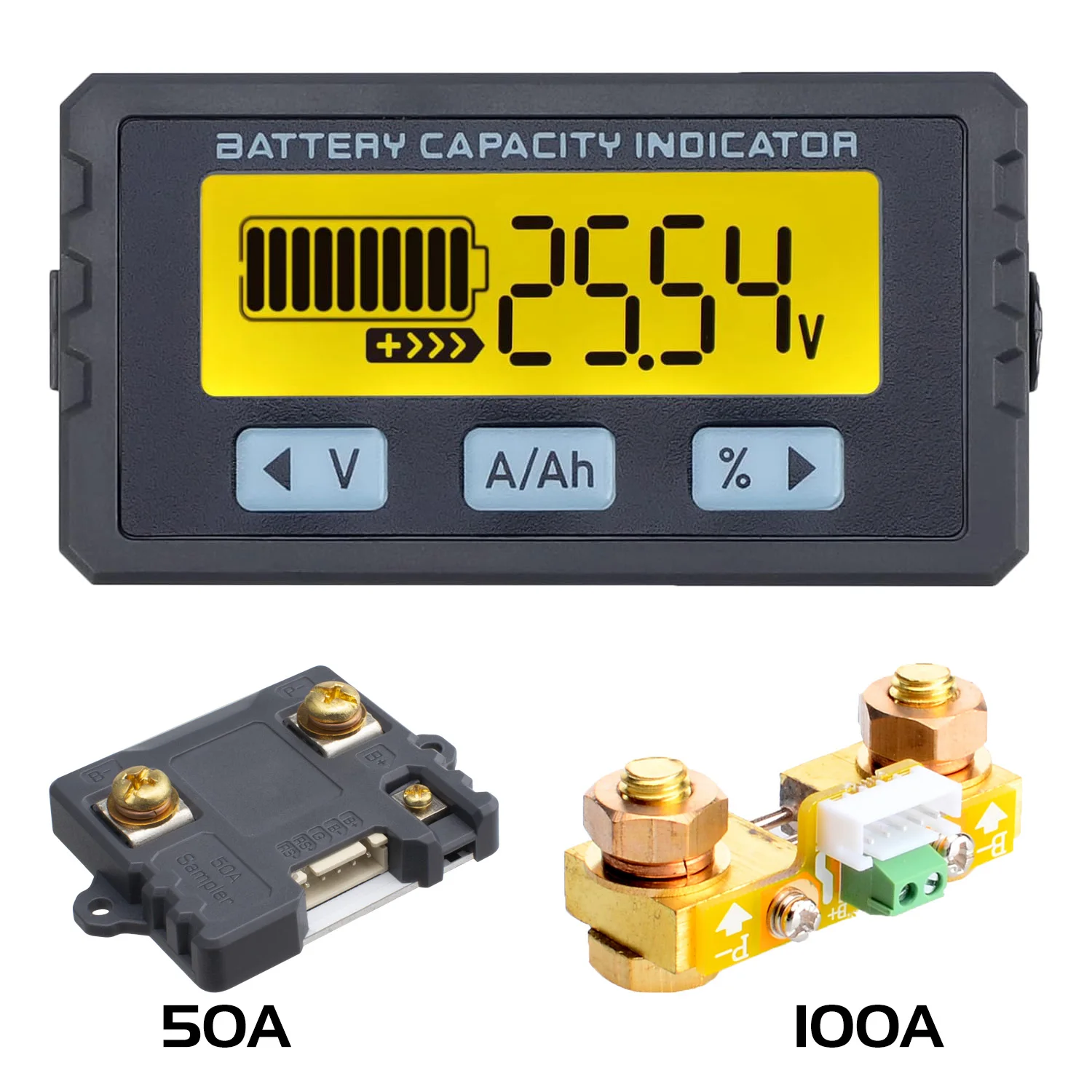 TY23 Li-ion Lifepo4 Coulometer Coulomb Counter Meter 8V-120V 50A 100A Battery Capacity Indicator Battery Tester Voltmeter