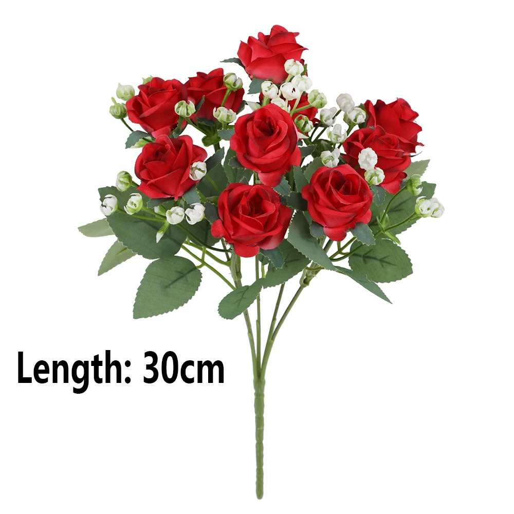 

2Pcs Simulated White Eucalyptus Peony Artificial Silk Rose Flower Bouquet Wedding Decoration Fake Flowers Home Garden Decor