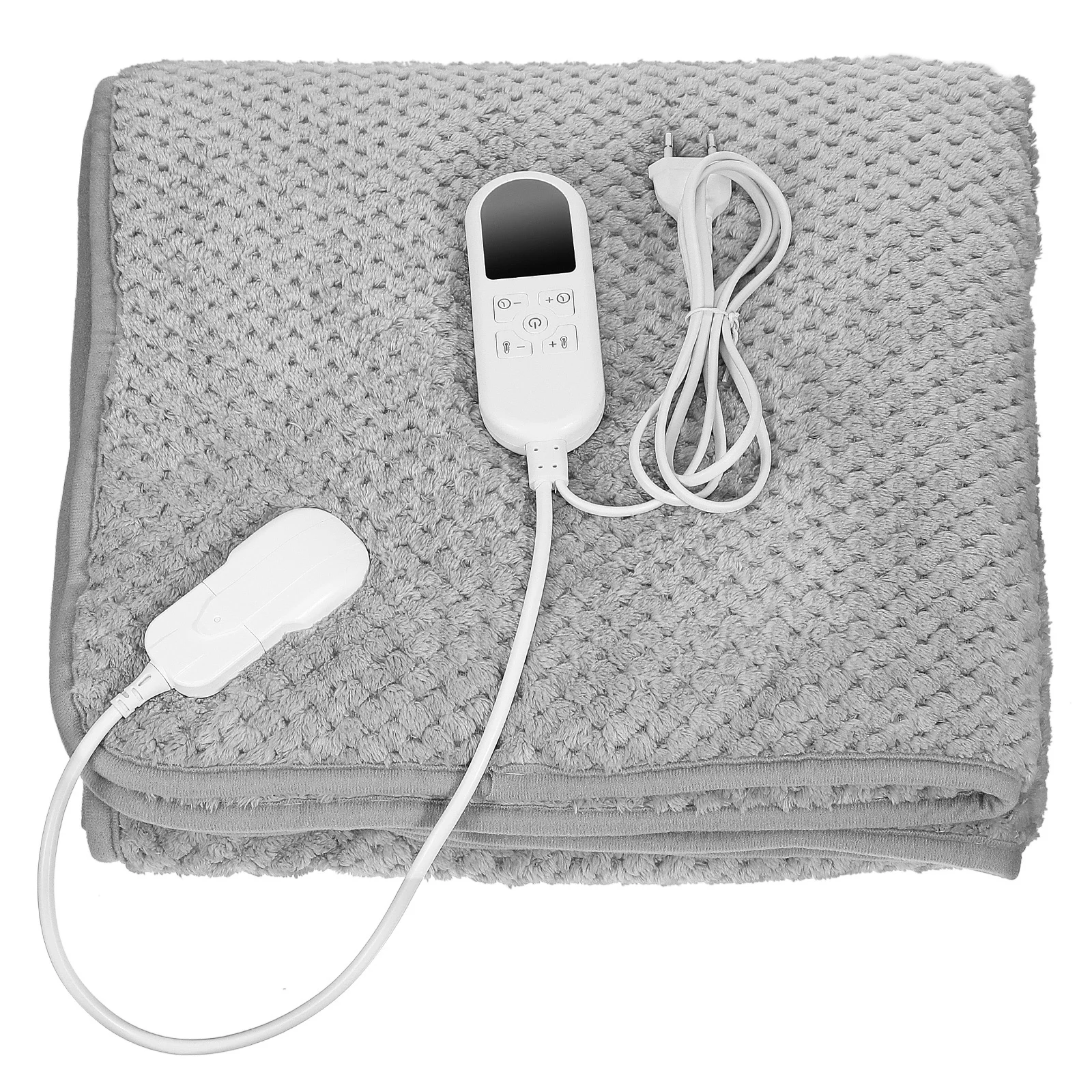 

Winter Heated Blanket 150X80Cm Grey Electric Throw 9 Heat Levels Fast Heating Washable Flannel Bed Lap Pad For Home Office