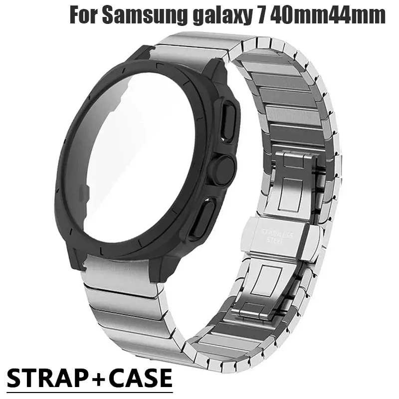 

Ремешок и корпус из нержавеющей стали для Samsung Galaxy Watch 7 40 мм 44 мм, обновление до чехла Galaxy Ultra для Galaxy 7 44/40 мм