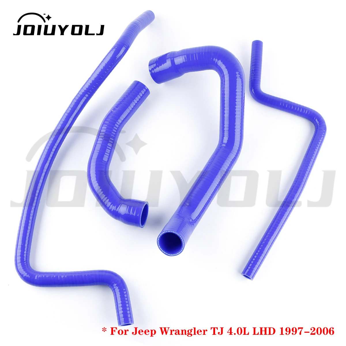 4Pcs For 1997-2006 Jeep Wrangler TJ 4.0L LHD 1998 1999 2000 2001 2002 2003 2004 2005 Silicone Radiator Hose Tube Kit