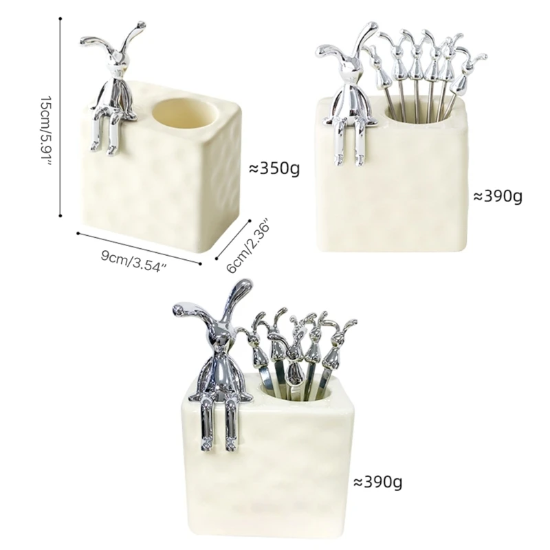 Fruit Fork Set Rabbit Cake Fork Set Dining Utensils Household Kitchenware