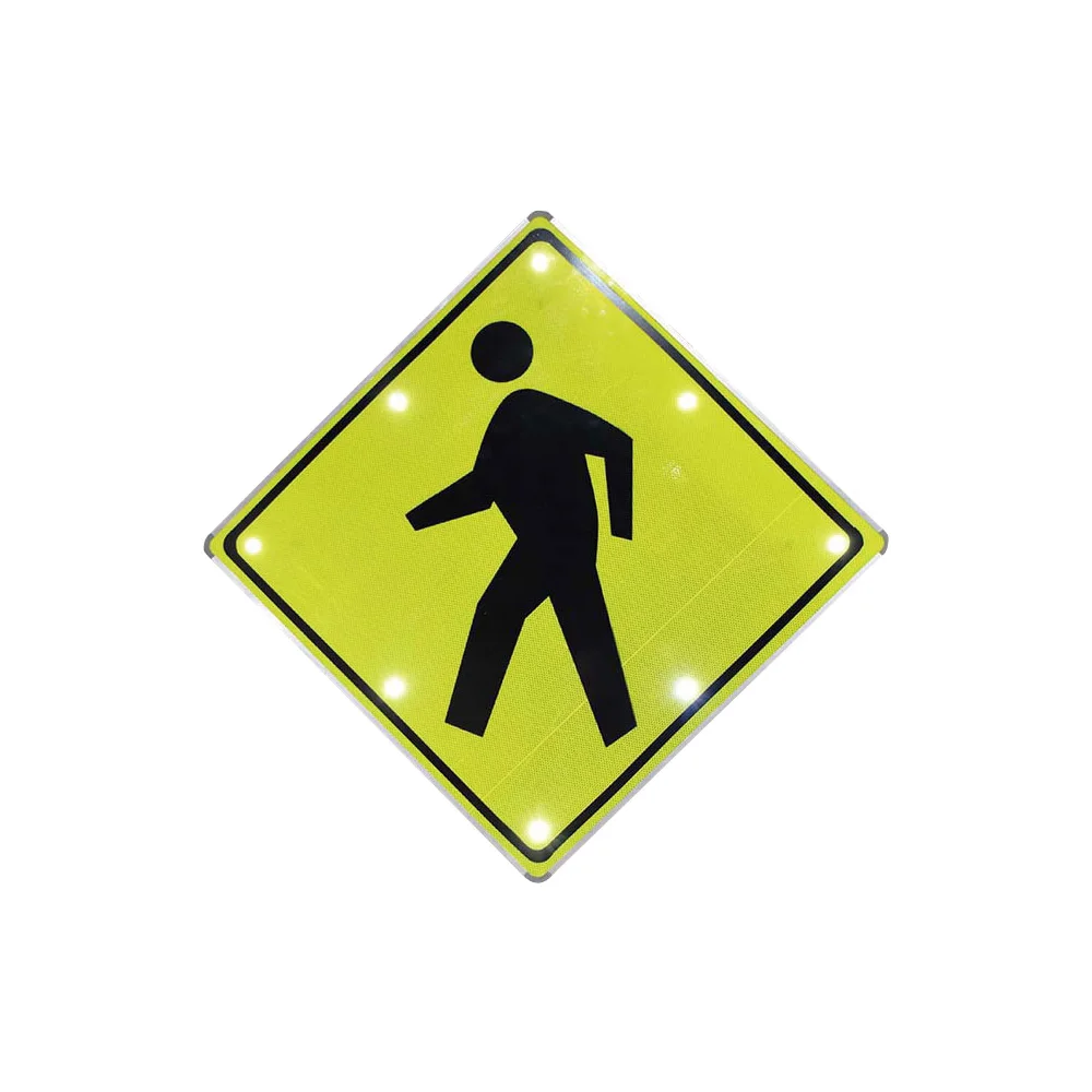 High Brightness Solar LED Traffic Signs with Aluminum Panel High-Intensity Reflective Film for Highway Safety Customizable Size