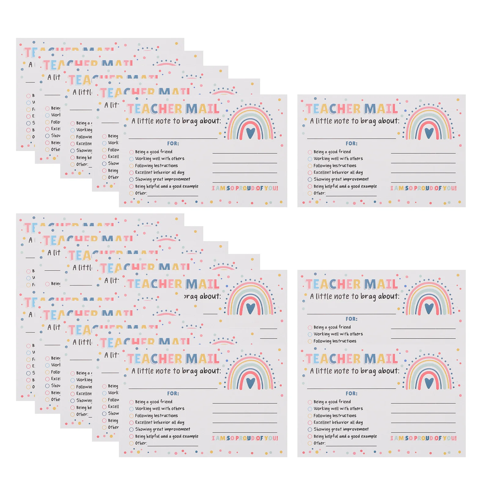 50pcs Incentive Cards For Teachers Classroom Reward Notes Student Behavior Recognition Preschool Elementary Achievement Feedback
