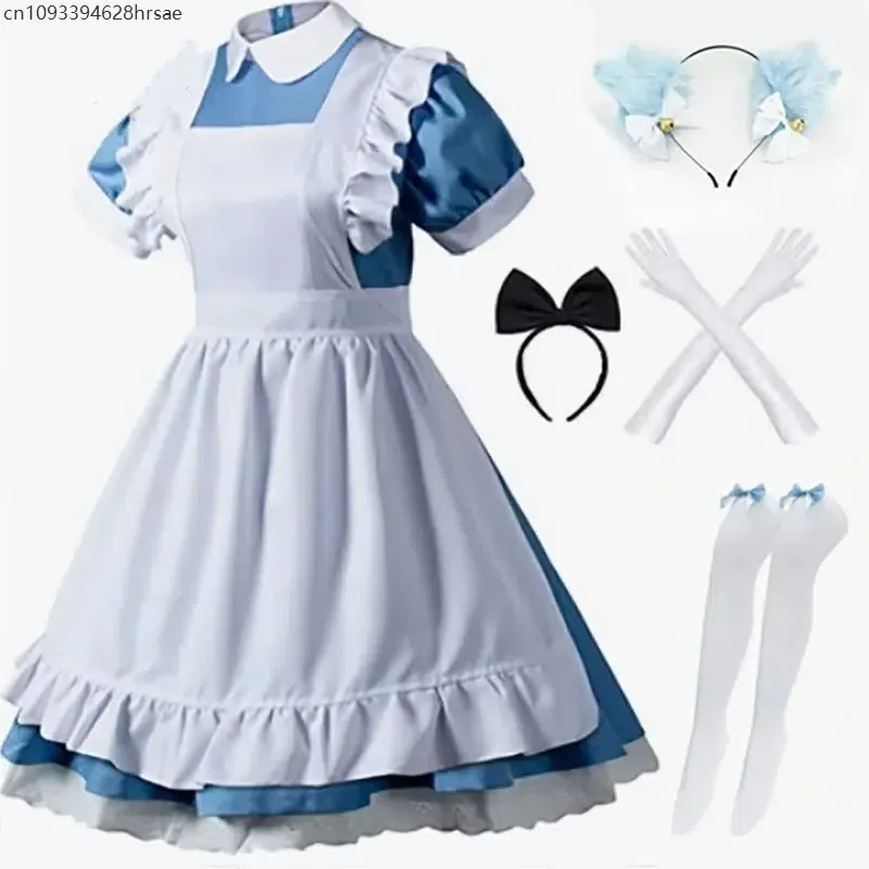 

Black Lolita Suit Maid Cosplay Costume Cafe Servant Uniform Anime Role Dress Up Anime Wear Halloween Clothing