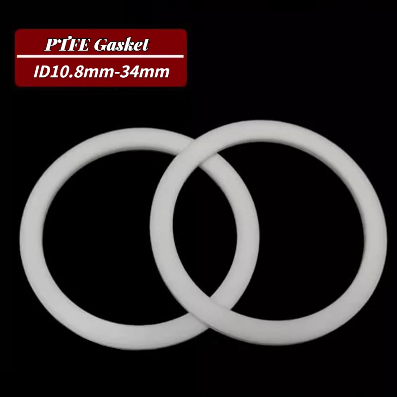 PTFE Gasket Flat Washer Thickness 0.8mm ID10.8mm-34mm Resistant To High&Low Temperature Corrosion Anti-aging for Flange ID*OD*CS