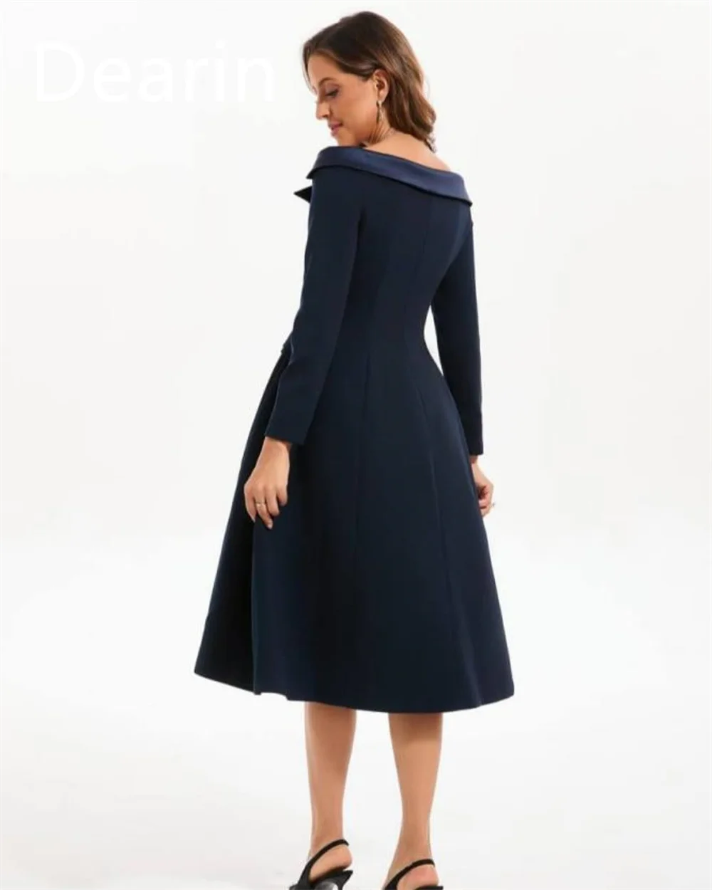 Customized Evening Dress Prom Gown Formal Party Occasion YPMWZX V-neck A-line Tea Length Skirts Bespoke Dresses Women